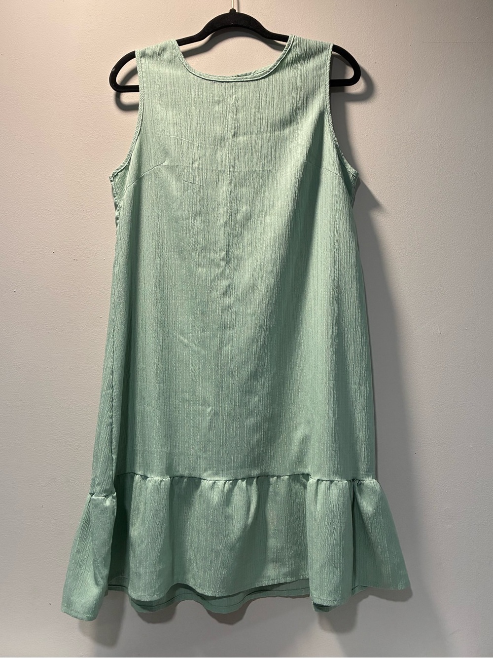Sleeveless Mint Green Ruffle Hem Dress